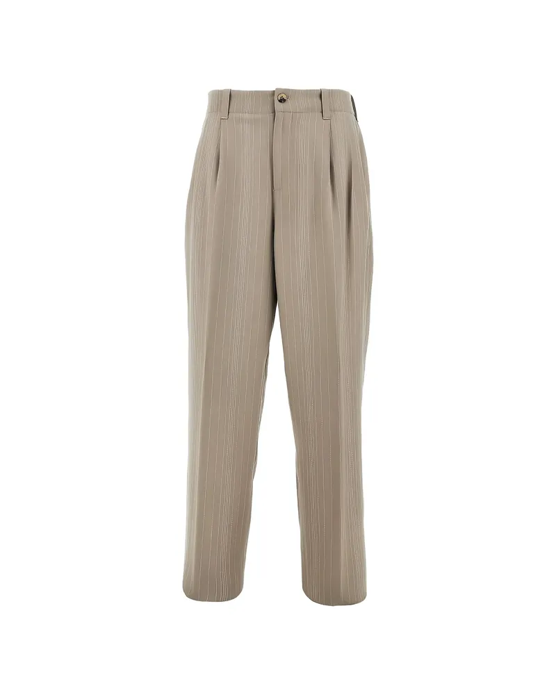 Golden Goose Pinstripe Trousers Neutrals