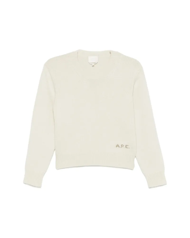 A.P.C. A. p.c. Ribbed-knit Crew-neck Sweater Neutrals