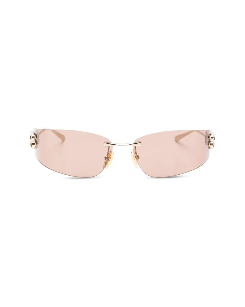 Balenciaga Gossip Rimless Logo Sunglasses Gold