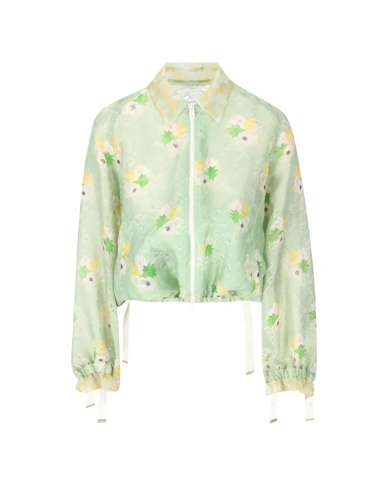 Fendi Floral-print Bomber Jacket Green