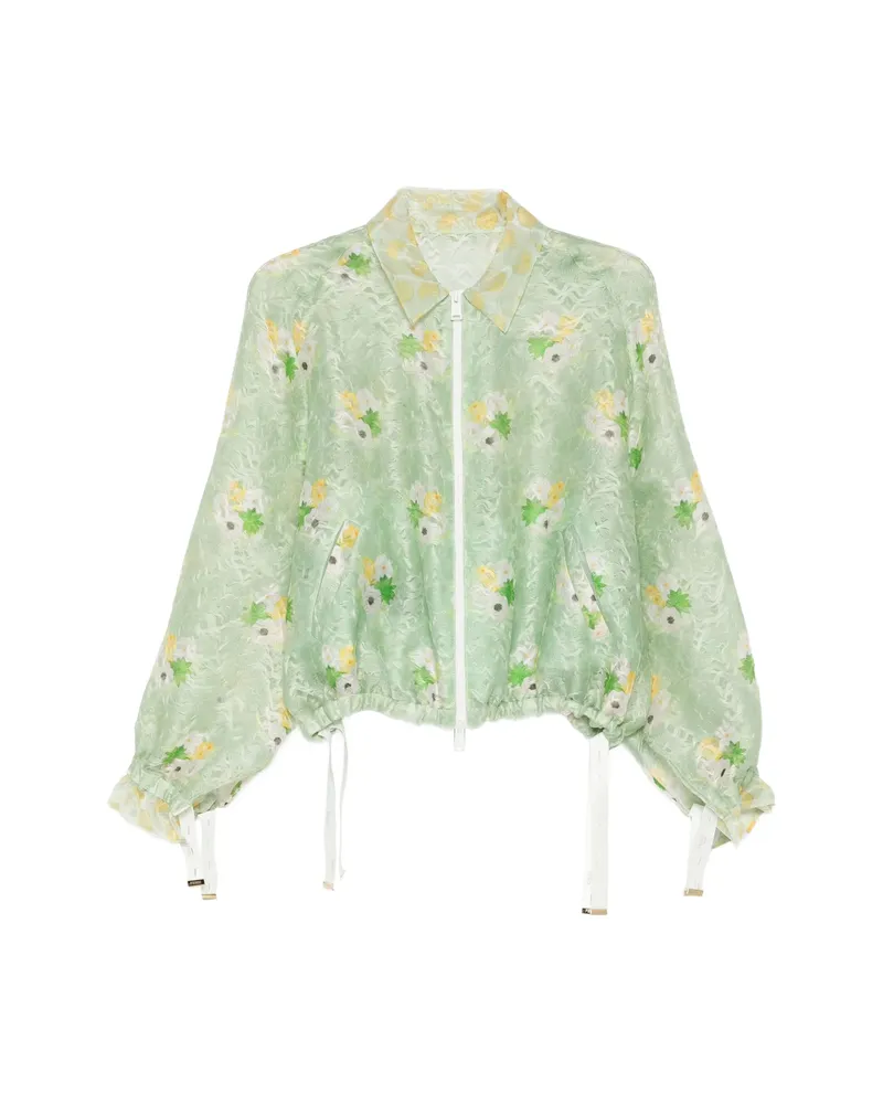 Fendi Floral Lace Blouson Green