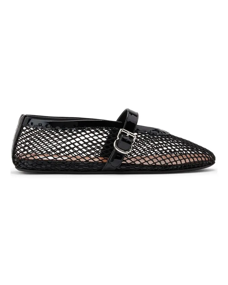 Alaïa Fishnet Ballerina Flats Black