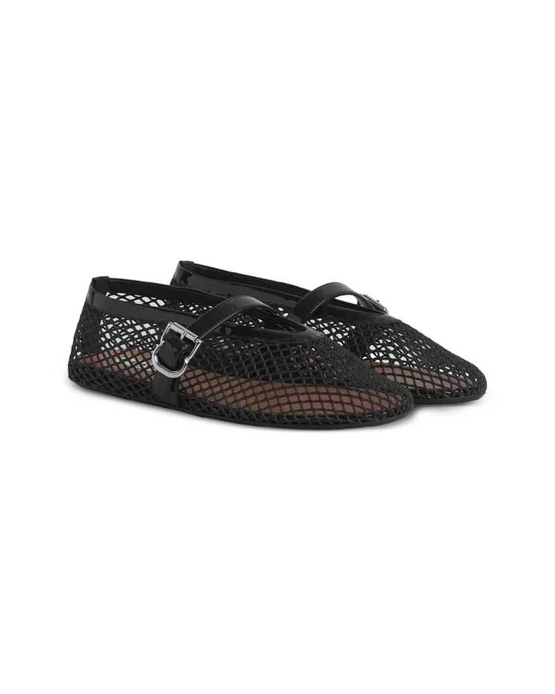 Alaïa Fishnet Ballet Flats Black