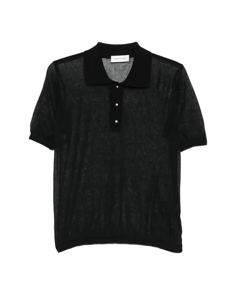 Ernest W. Baker Buttoned Polo Shirt Black