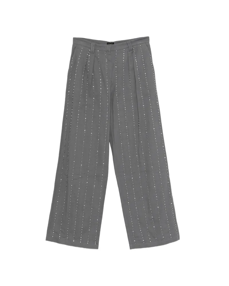 Pinko Penny Embellished Trousers Grey