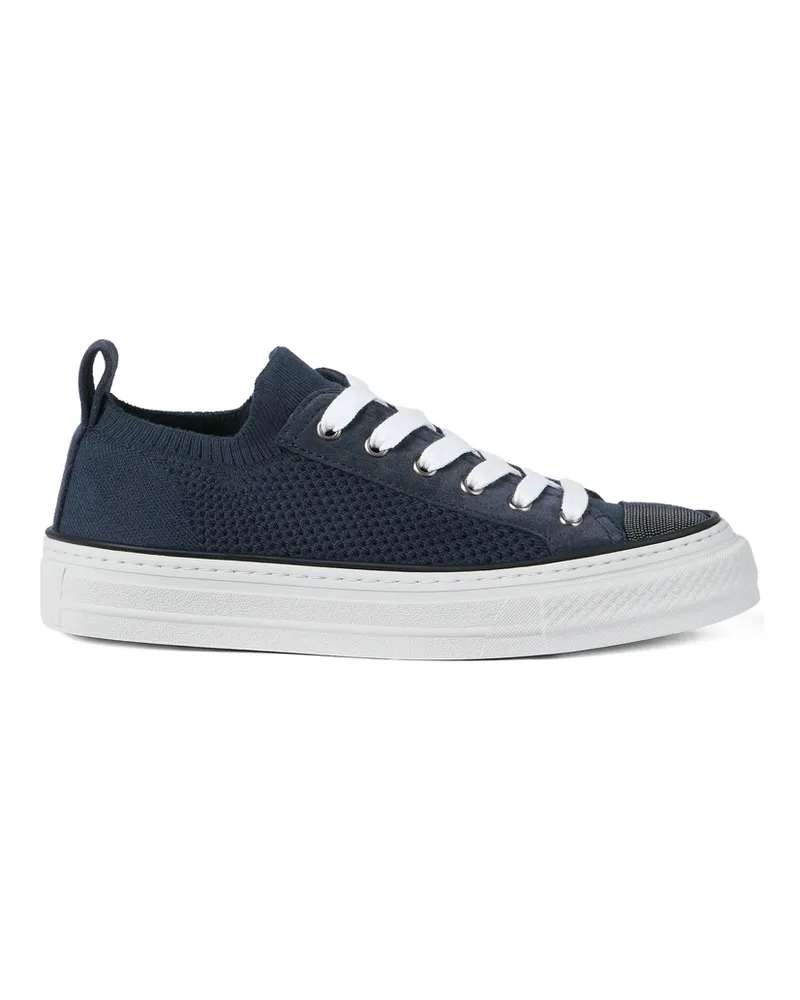 Brunello Cucinelli Knitted Sneakers Blue