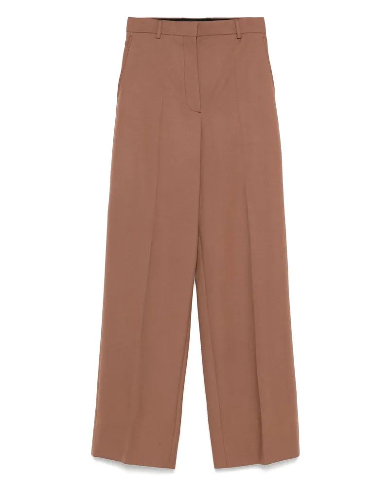 Stella McCartney Wool Straight-leg Trousers Brown