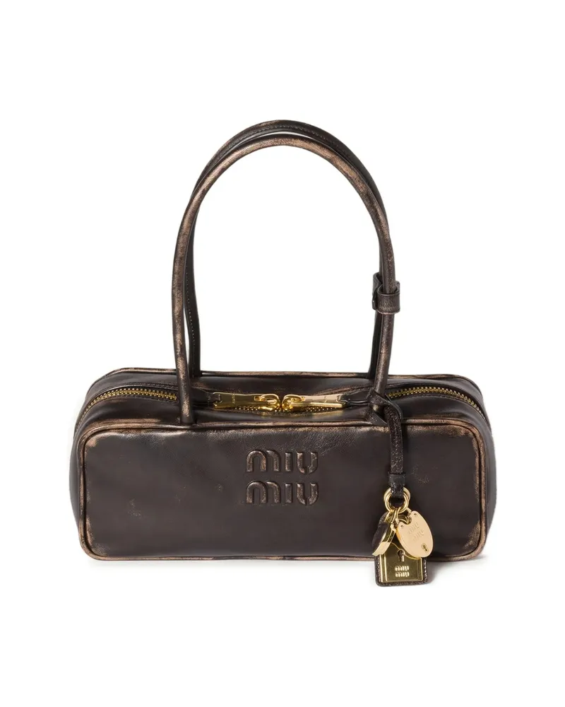 Miu Miu Beau Nappa Leather Bag Brown