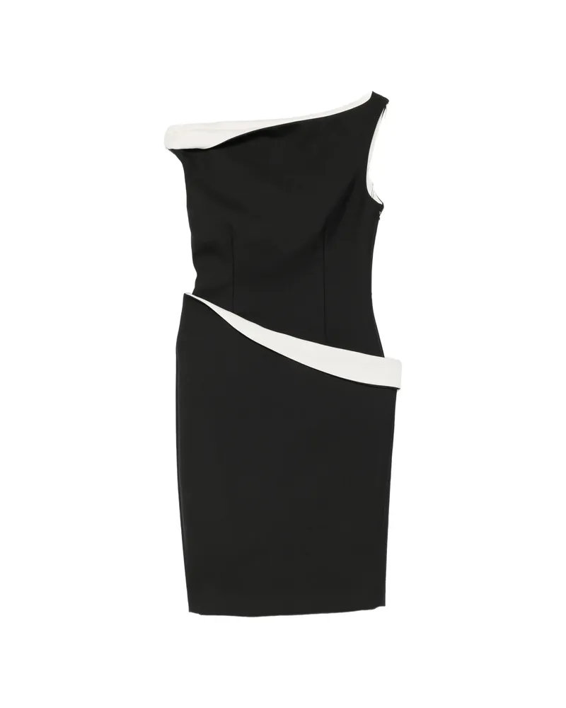 Róhe Asymmetric Two-tone Midi Dress Black