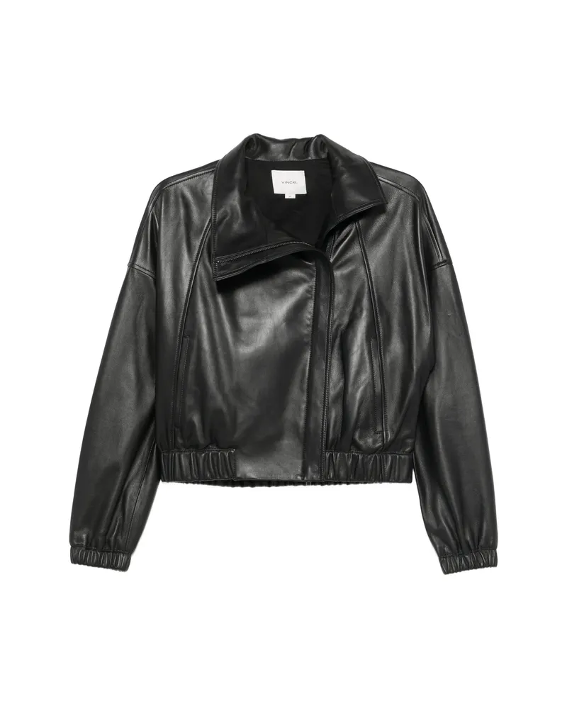 Vince Leather Bomber Jacket Black