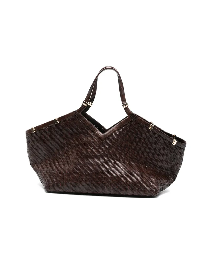 Benedetta Bruzziches Large Usha The Greatest Woven-design Tote Bag Brown