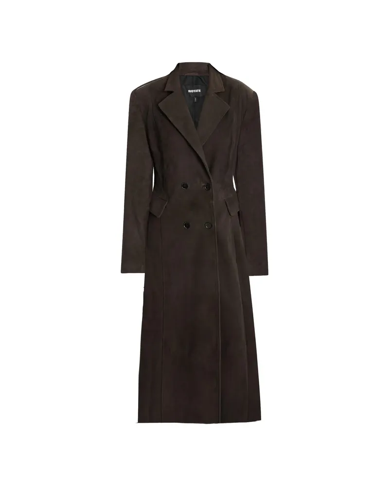 ROTATE Birger Christensen Double-breasted Long Coat Brown