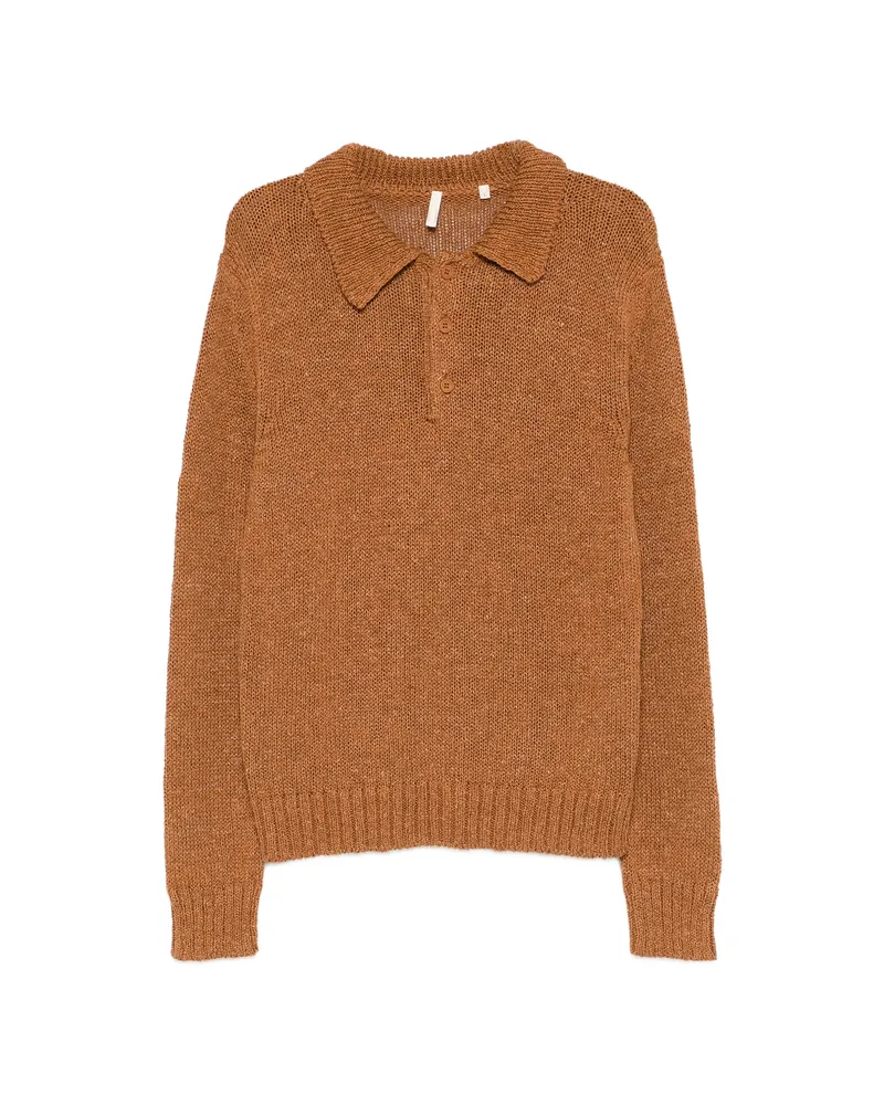 Sunflower Half-button Polo Shirt Brown