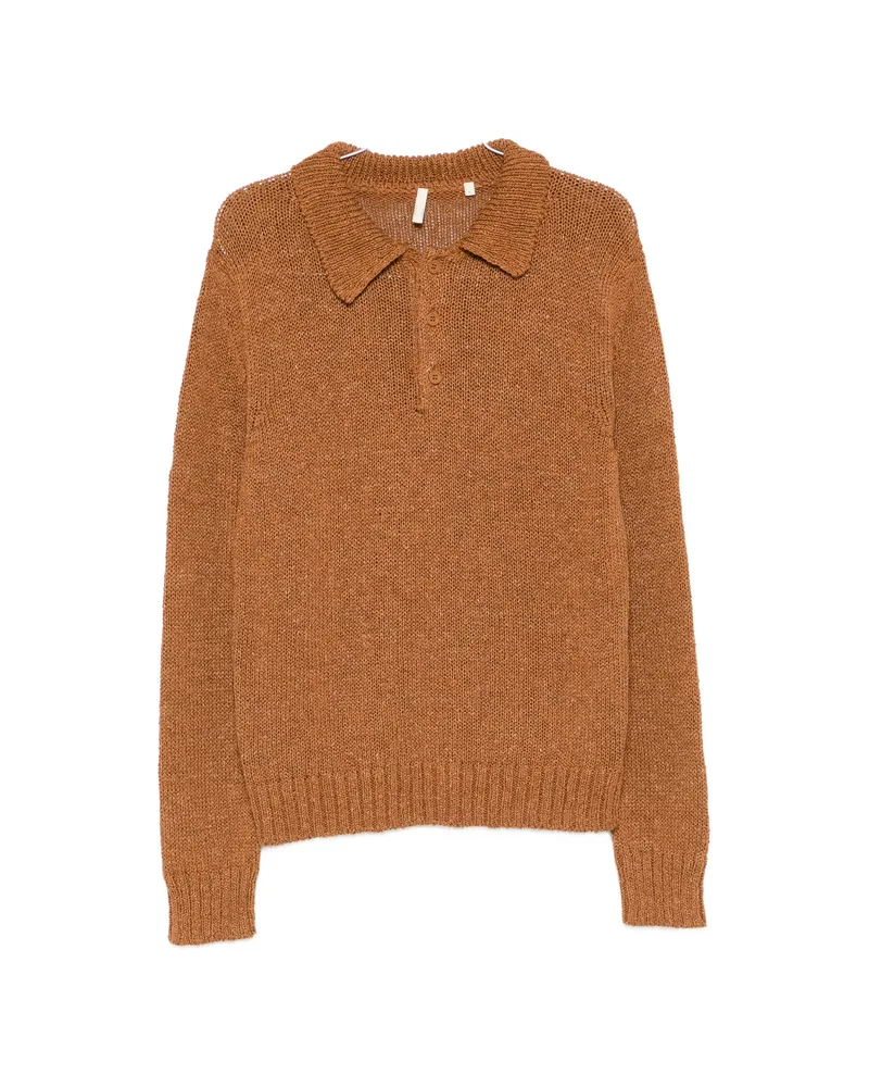 Sunflower Half-button Polo Shirt Brown