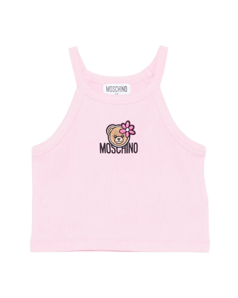 Moschino Logo-embroidered Tank Top Pink
