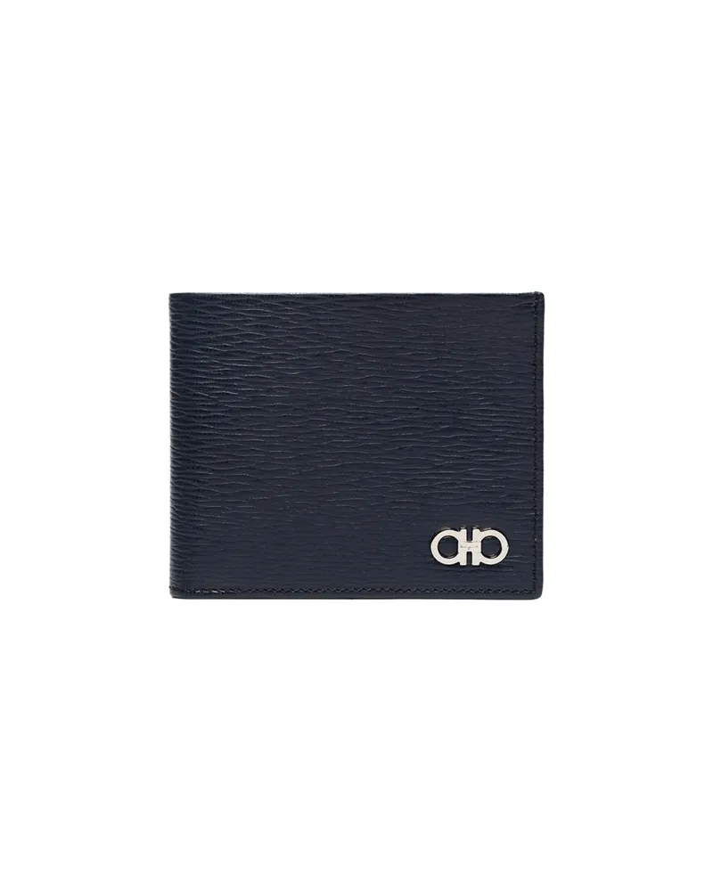 Ferragamo Gancini Leather Wallet Blue