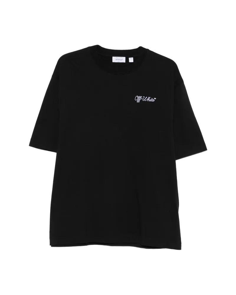OFF-WHITE Off-white Logo-embroidered T-shirt Black