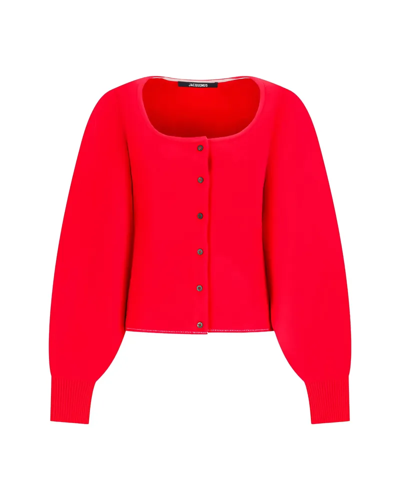 Jacquemus The Tempo Scoop-neck Cardigan Red