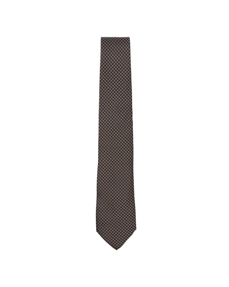 Canali Geometric-pattern Floral-motif Tie Brown