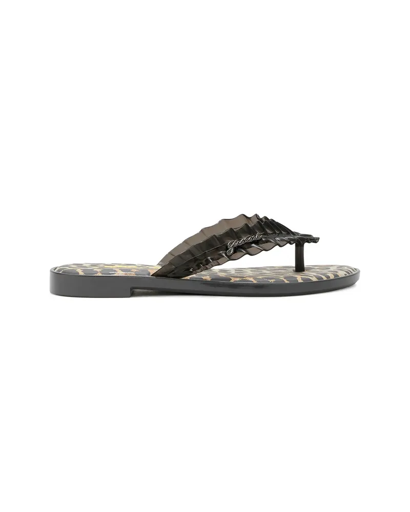 Ganni X Melissa Leopard-print Flip-flops Black