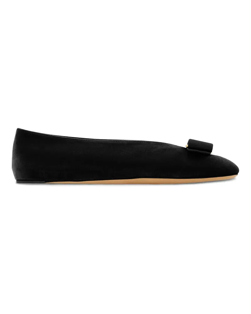 Ferragamo Vara Bow-detail Ballet Flats Black