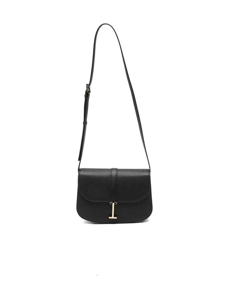 Tom Ford T-clasp Grained Leather Shoulder Bag Black