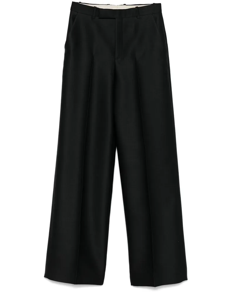 Gucci Embroidered Gabardine Trousers Black