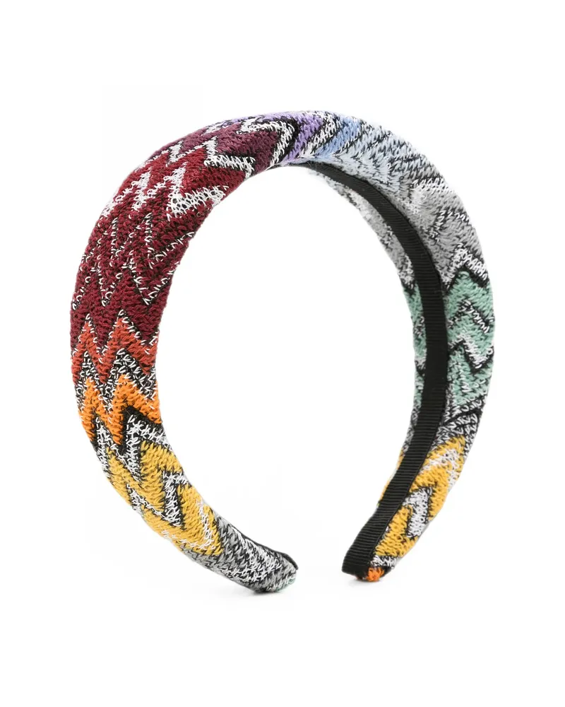 Missoni Zigzag-knit Padded Headband Grey