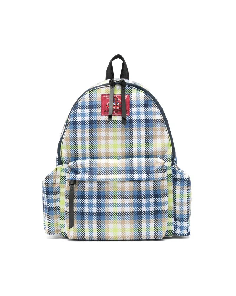 Vivienne Westwood Medium George Check-pattern Logo-patch Backpack Blue