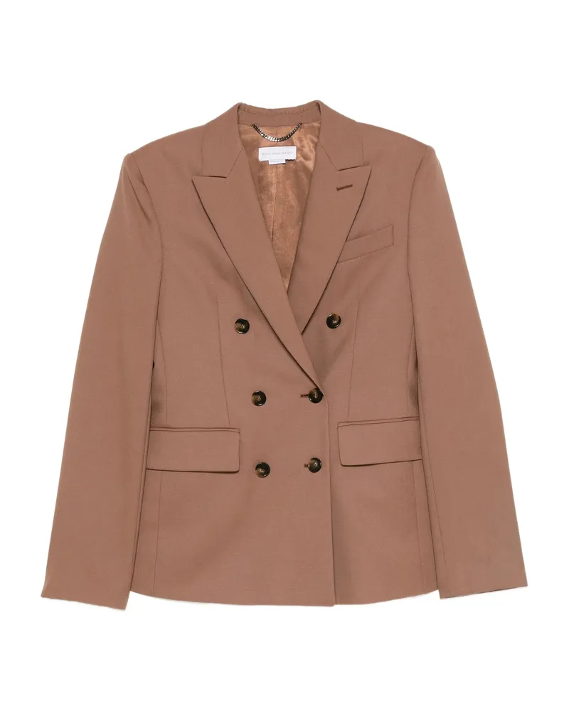 Stella McCartney Double-breasted Wool Blazer Brown