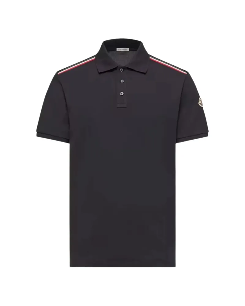 Moncler Stripe Polo Shirt Blue