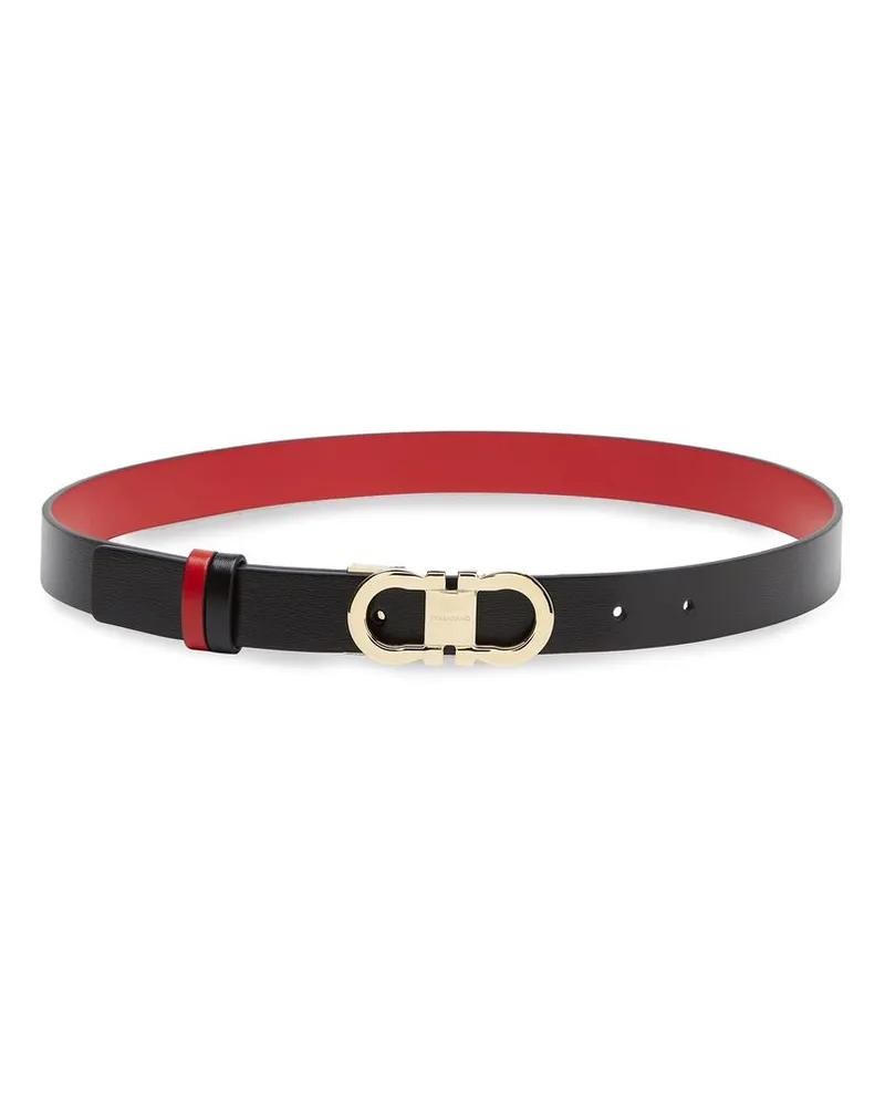 Ferragamo Gancini-buckle Reversible Leather Belt Black