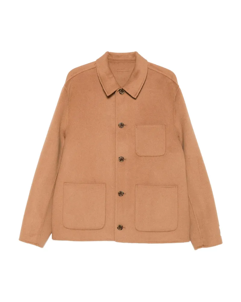 Calvin Klein Buttoned Patch-pocket Jacket Brown