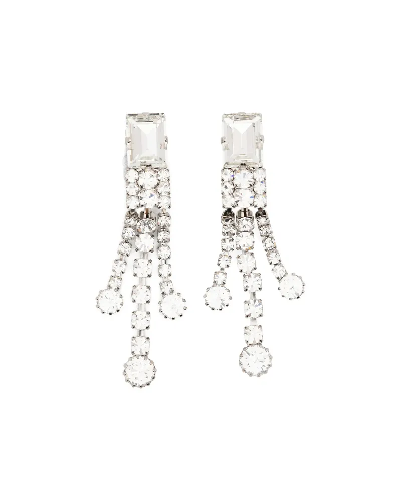 Alessandra Rich Crystal Embellished Earrings Silver