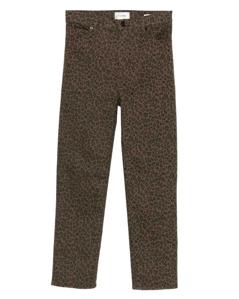 Frame Denim Leopard-print Jeans Brown