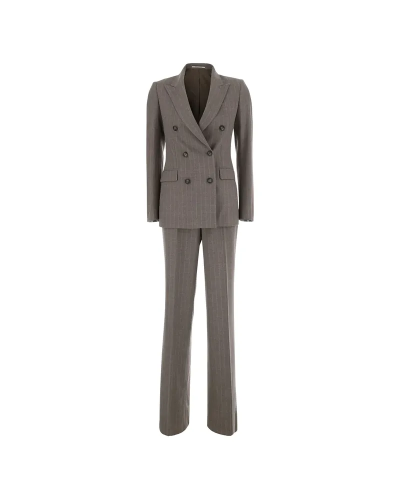 Tagliatore Parigi Pinstriped Double-breasted Suit Neutrals