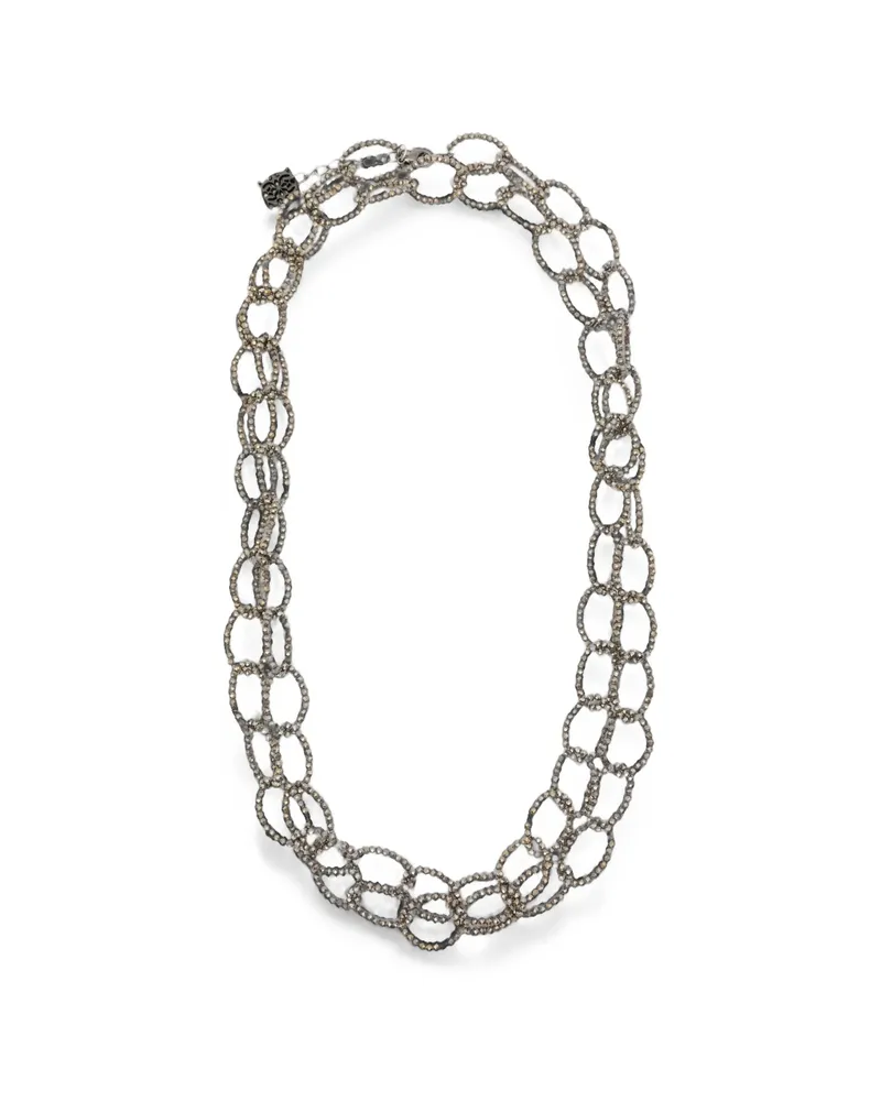 PANICALE Cashmere Beaded Layered Necklace Grey
