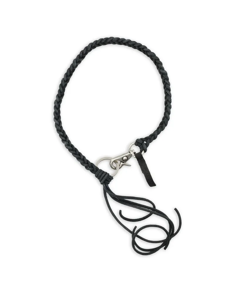 Our Legacy Ladon Braided Leather Key Chain Black