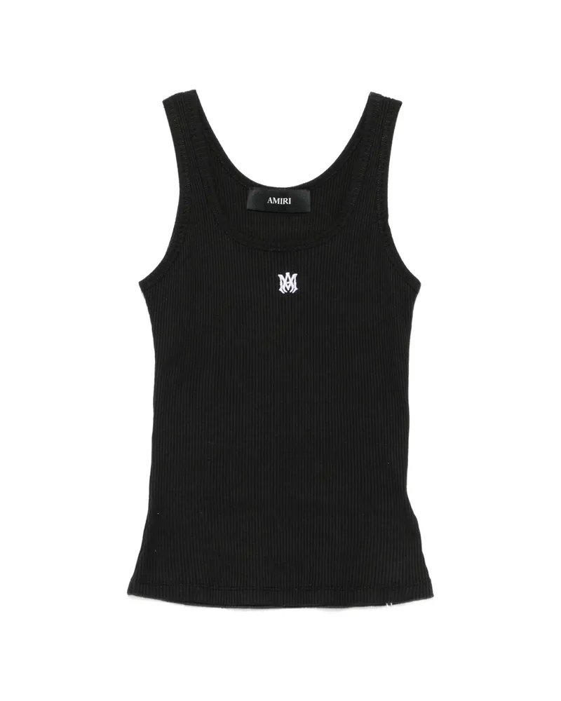 Amiri Logo-embroidered Scoop-neck Tank Top Black