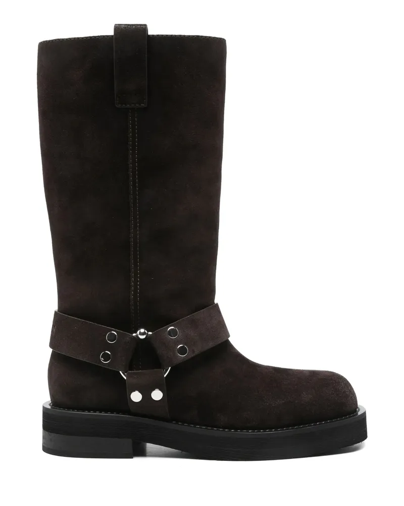 3JUIN Demi Buckle-strap Suede Boots Brown