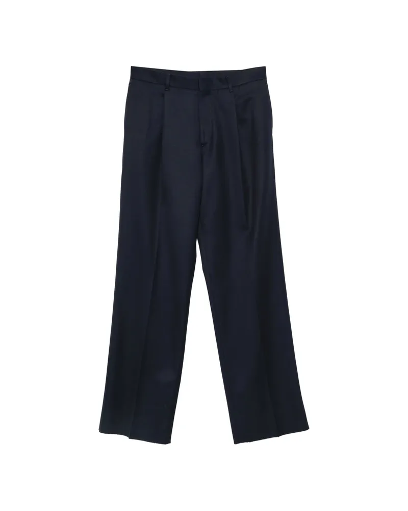 LARDINI Pleated Wide-leg Trousers Blue
