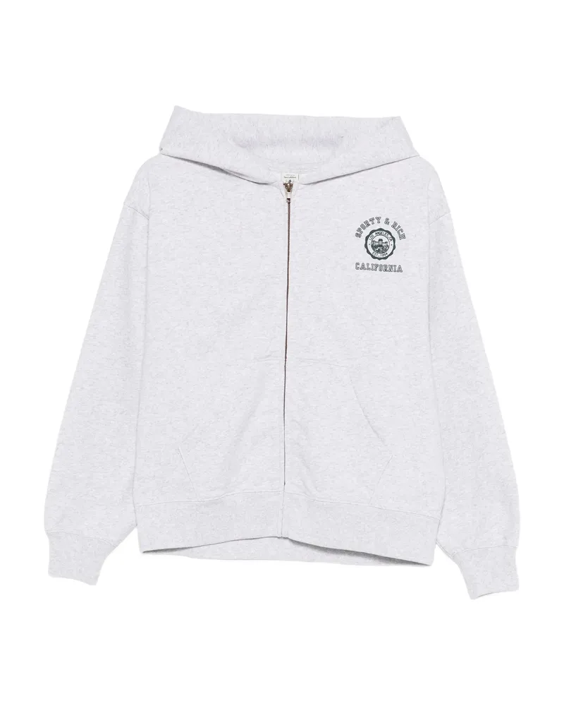 SPORTY & RICH California Emblem Zip-up Hoodie Grey