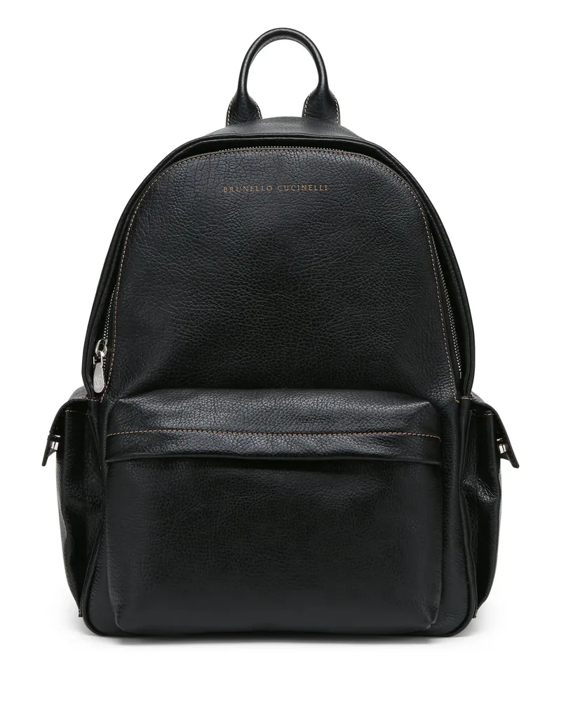 Brunello Cucinelli Leather Backpack Black