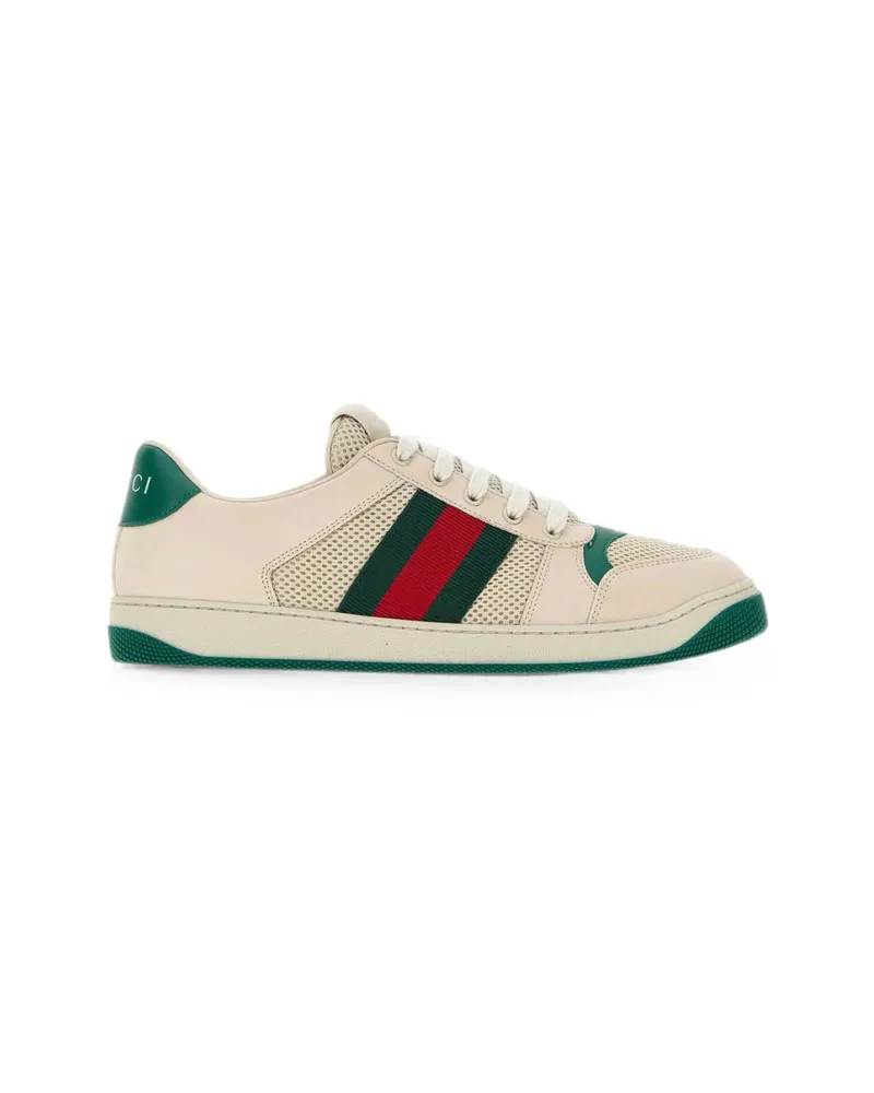 Gucci Screener Mesh-panel Sneakers Neutrals