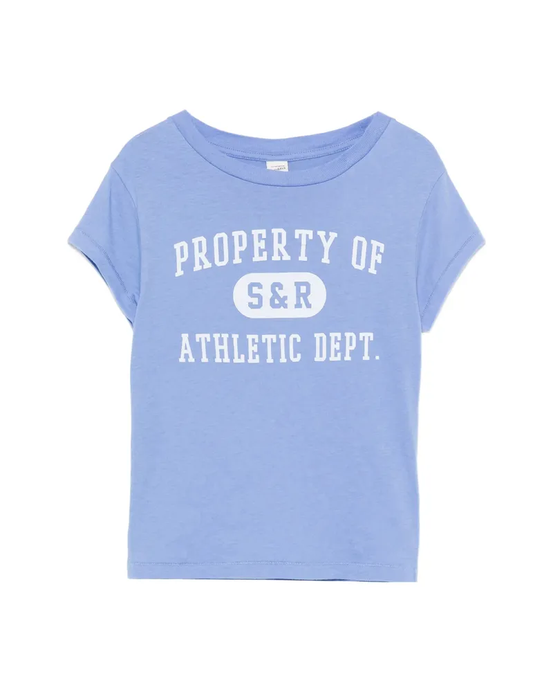 SPORTY & RICH Logo-print Short-sleeved T-shirt Blue