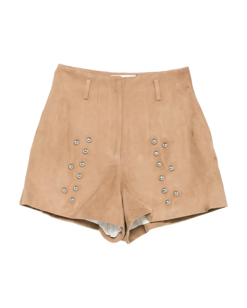 IRO Studded Shorts Brown