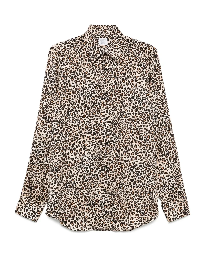 MAZZARELLI Leopard-print Shirt Neutrals