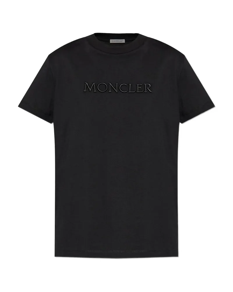 Moncler Logo-embroidered T-shirt Black