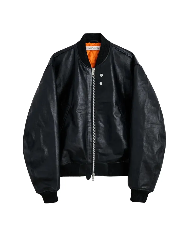 Sunflower Flight Leather Jacket Black