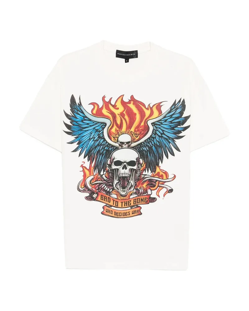 WHO DECIDES WAR Graphic Short-sleeve T-shirt White